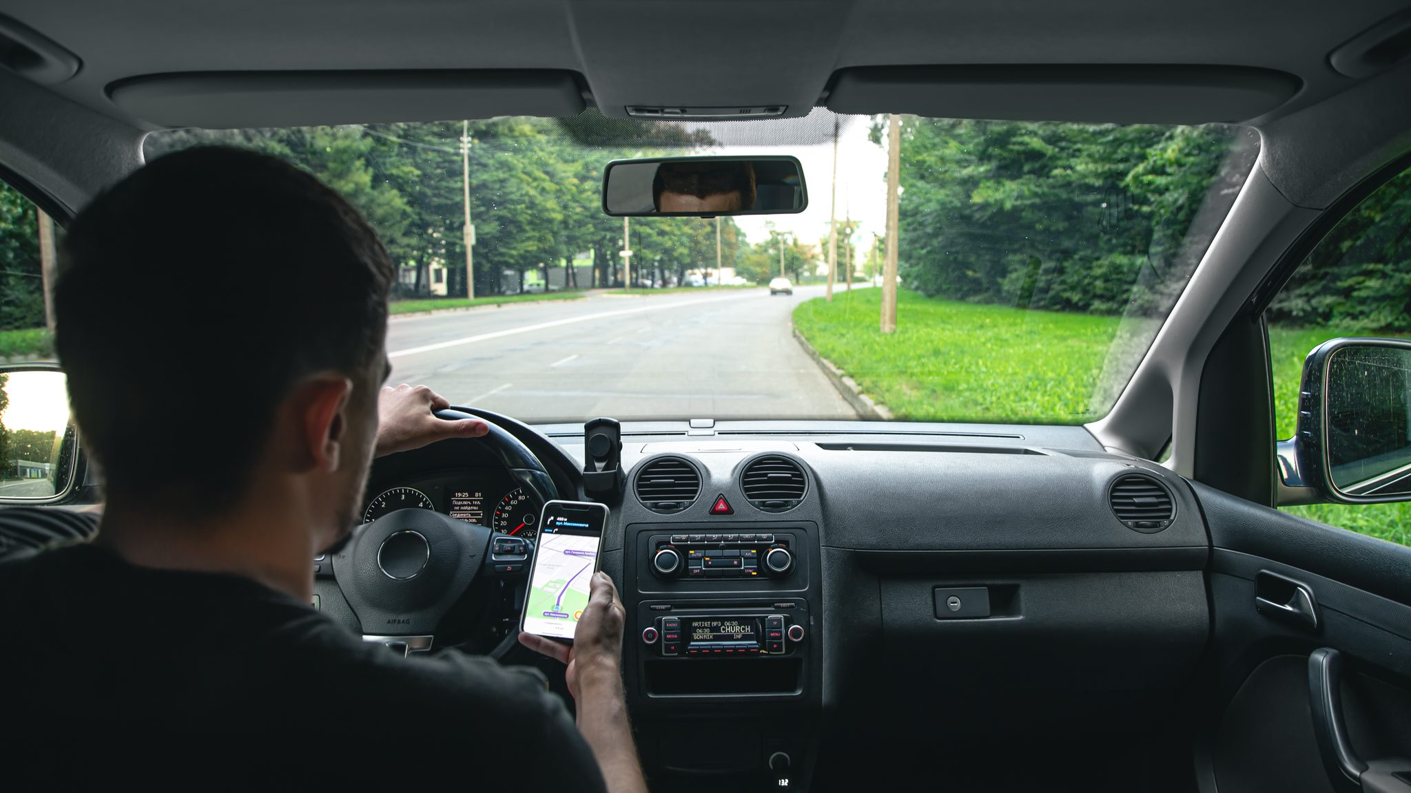 Taxi driver at work